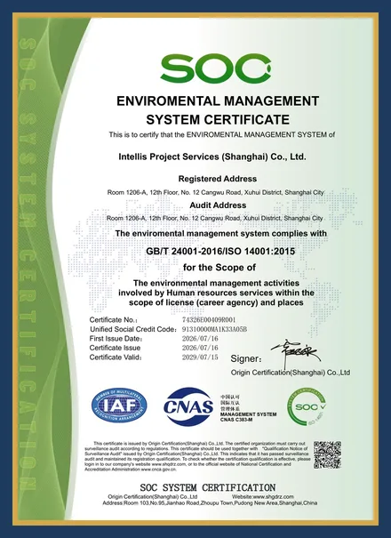 ISO 14001:2015 — China